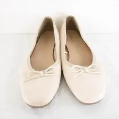 247 フラットシューズ リボンモチーフ 薄ピンク M