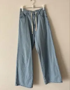 Nano universeライトブルー ワイドパンツ Fサイズ