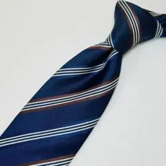 【KRIZIA UOMO】ネクタイ ストライプ レジメンタル ネイビー