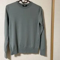 UNIQLO メリノクルーネックセーター 薄手 淡いグリーン M