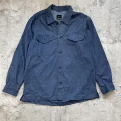 レナウン ensuite シャンブレーシャツ L ワーク 青 アメカジ シャツ