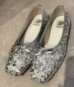 【Emma Francis】フラット バレエシューズ シルバー スパンコール