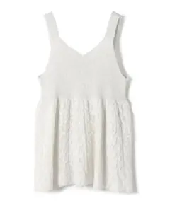 極美品　SHIPS ホワイト ニット ビスチェ ラメペプラムニットビスチェ