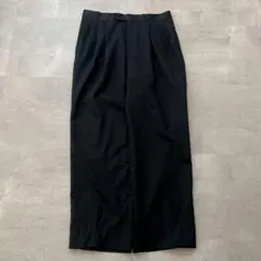 Vintage3タックサイドサテンスラックスブラックタキシードパンツW32古着