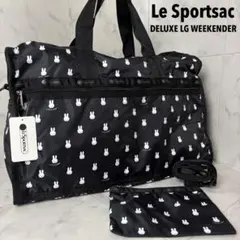 新品【LeSportsac】ボストンバッグ フラミンゴ 黒 ポーチ付き セット③