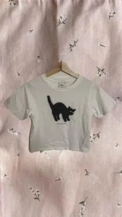 韓国 CHUCK 黒猫プリント Tシャツ Sサイズ
