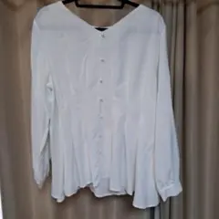 3Lサイズ 長袖ブラウス 白