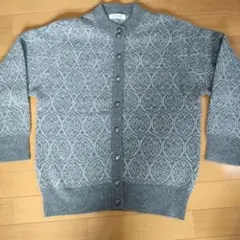 KOSUGI グレー模様入りカーディガン　L