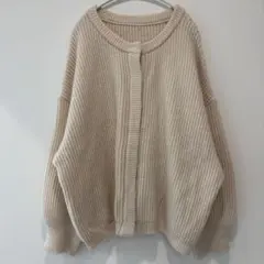 美品✨ GRLニットカーディガン ニット　長袖　オフホワイト　ドロップショルダー