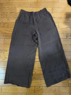 4/17消去します　ZARA ブラウン ワイドパンツ L