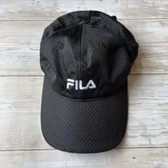FILA メンズ キャップ ブラック 刺繍ロゴ メッシュのサムネイル