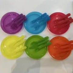 IKEA カラフル プラスチック 食器カトラリーセット 6色セット