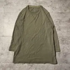 UNIQLO オリーブグリーン 長袖カットソー ワッフル生地　L