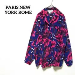 【シルク100%】PARIS NEW YORK ROME シャツ 花柄