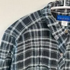 Simply Styled 【M】チェック　長袖　シャツ 薄手　カジュアル　春夏