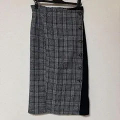 グレー系チェック柄タイトスカート Mサイズ