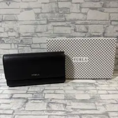 【美品】FURLA フルラ バビロン 長財布 クラッチバッグ 黒 箱付き