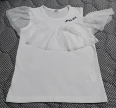 ALGYフリル付きホワイトTシャツ XS 140cm