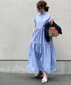 Emma Taylor イージーケアパール釦ティアードワンピースのサムネイル