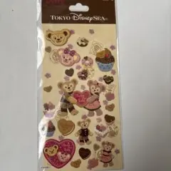 レア物　ダッフィー 、シェリーメイ　バレンタイン立体シール ステッカー