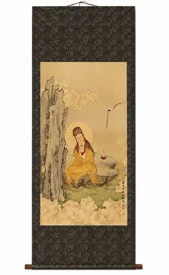 丁观鹏降伏鬼神罗汉图 中国画 掛け軸 水墨画 和室 玄関 茶室 壁掛け