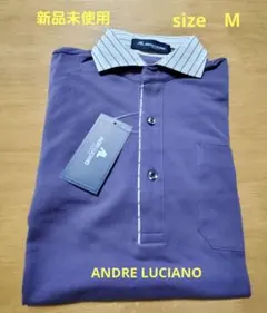 新品タグ付 　ANDRE LUCIANO 　ポロシャツ 紫 M　В⑤