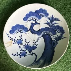 明治時代 伊万里焼 染付花鳥図飾り皿 直径約41.5cm 古美術 - メルカリ