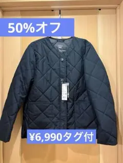 ユニクロ　パフテックノーカラージャケット　ブラックMサイズ