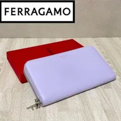 美品 FERRAGAMO フェラガモ 箔押しロゴ ラウンドファスナー 長財布のサムネイル