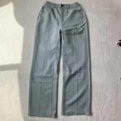 GU センタープレスカラーストレートパンツ M くすみブルー　スラックス