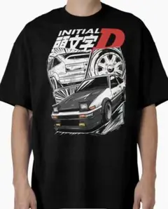 INITIAL D ブラック Tシャツ 男女兼用新品