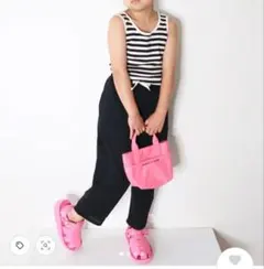 LOWRYS FARM ✦✦新品✦✦コットンワイドテーパーパンツ黒120〜130のサムネイル