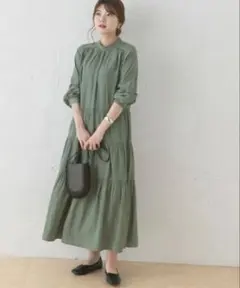 ROSSO ティアードハイネックボリュームワンピース