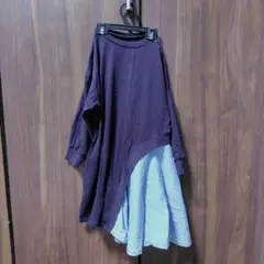 長袖　アシンメトリーワンピース　90cm　OCEAN ＆ GROUND