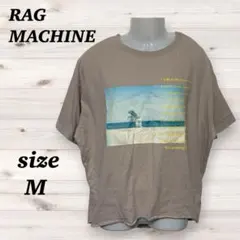RAG MACHINE (M) 短袖 T 恤  ગરમી છાપકામ T恤 摩卡色 Oversize