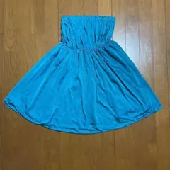 即決500円！美品！鮮やかな青緑色！SLY スライ ハイウエストひざ丈スカート