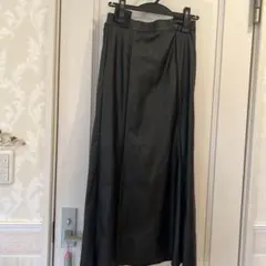 ブラック 合皮タイトスカート ゴムウエストM