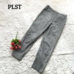 美品✨PLST プラステ【コットン】【チェック】ブラックパンツ　XS