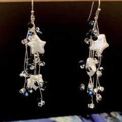 本真珠バロック ピアス、イヤリング パーティー 存在感 かわいい星