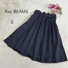 【Ray BEAMS レイビームス】ベルテッドギャザースカート ベルト付き黒Sのサムネイル