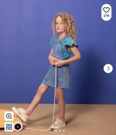 プチバトー デニム ジャンバースカート 4ans