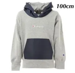 新品15701チャンピオン100cmグレー/紺カラフルパーカー プルオーバー防寒
