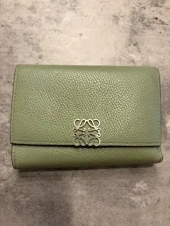 極美品】ロエベ 三つ折り財布 イエロー アナグラム ドライフォールド