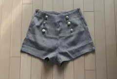 新品　ウィメンズ千鳥子プリントカジュアルショーツ、