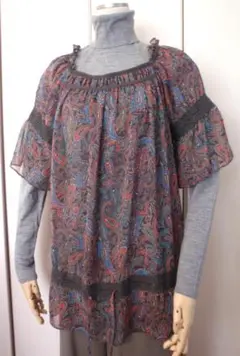 【nicole】ニコル　シフォン　チュニック　ブラウス　日本製　フリーサイズ