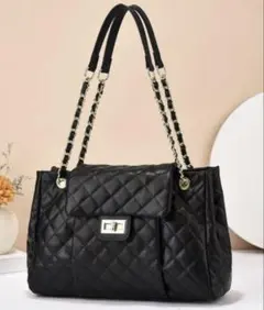 キルティングトートバッグ　黒