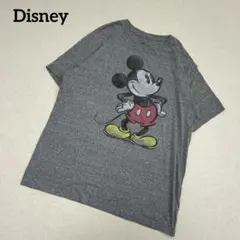 y554 USA製【Disney】キャラクターTシャツ【メンズL】ライトグレー 