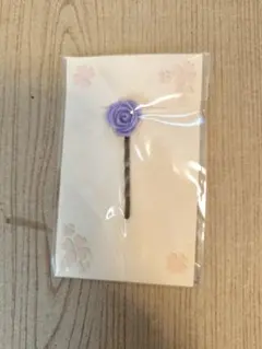 ハンドメイド ヘアピン ピン 紫 薔薇 バラ ⑬