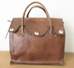 希少GRACE CONTINENTALカービングバッグ ブラウン 茶