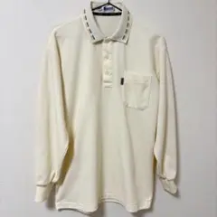 オンワード Lakeland クリーム色ポロシャツ 長袖 メンズ 日本製